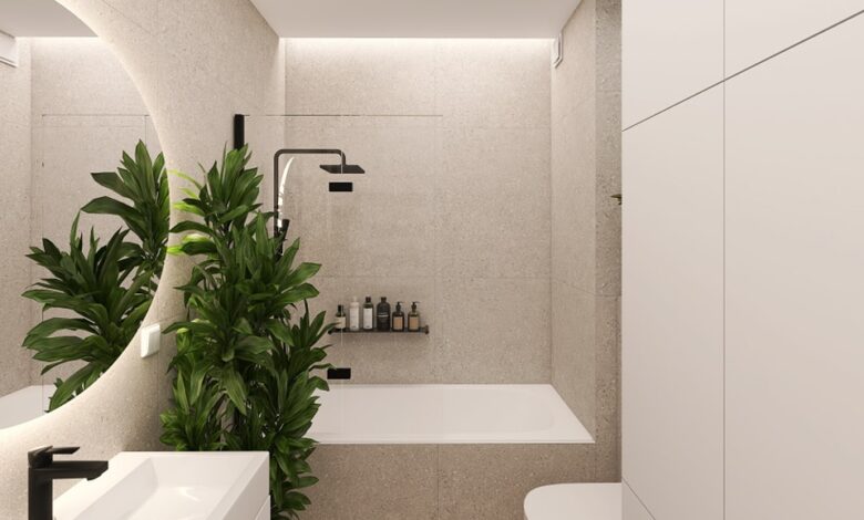 Łazienka urzekająca czystą formą i kolorystyką pełna naturalności