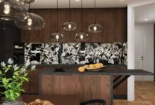 Wyrazisty salon z kuchnią